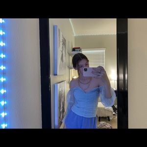 Blue Lace Polk A Dot Top